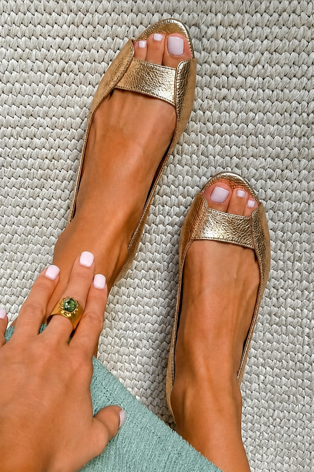 Adelina | Zlatne sandale Comfort Chic